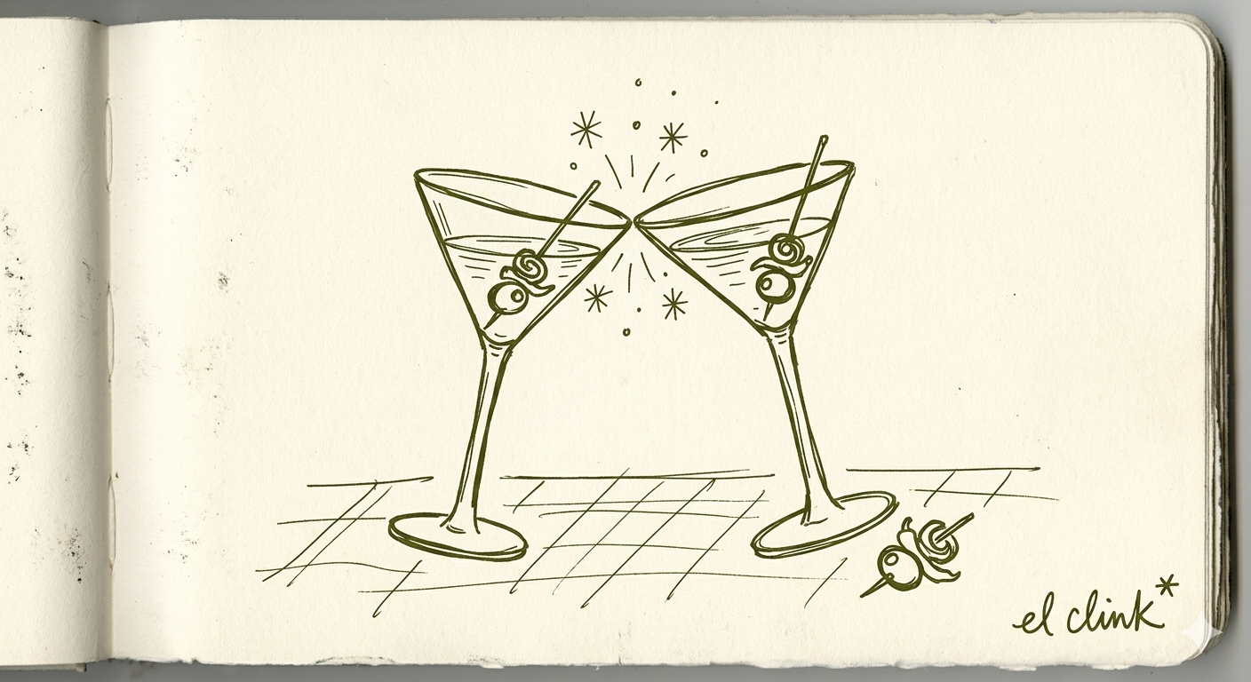 El Clink — two martini glasses clinking