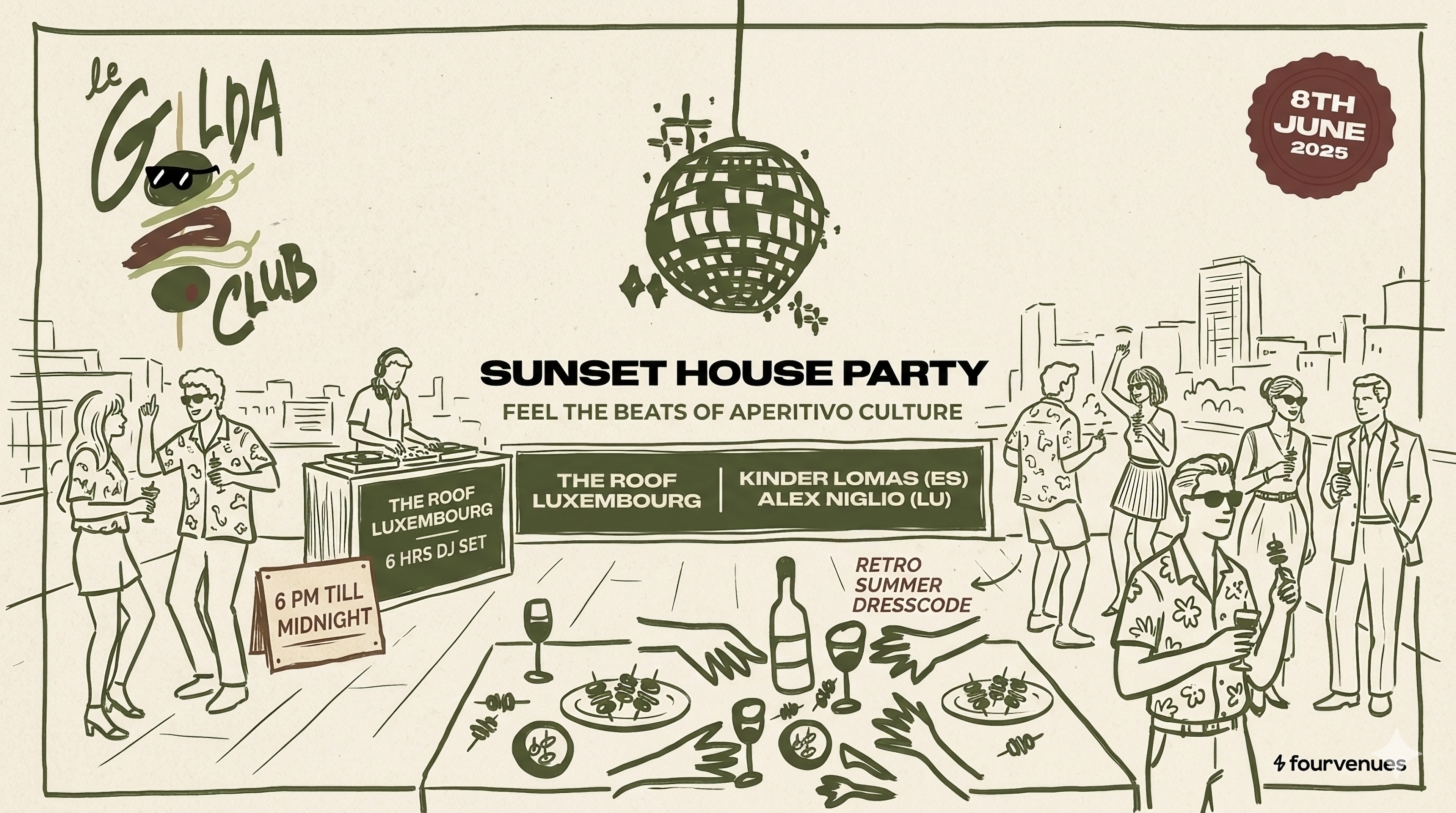 Le Gilda Club — Sunset House Party poster, 8th June 2025